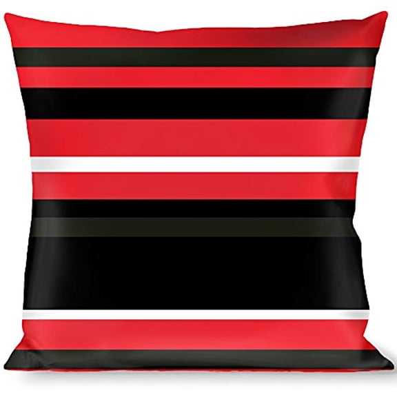 Buckle-Down Throw Pillow - Stripes Red Black White
