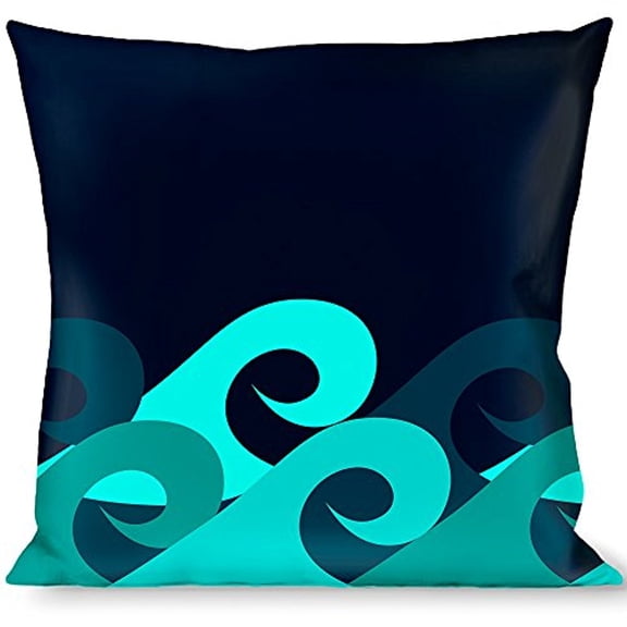 Buckle-Down Throw Pillow - Waves Navy Blue Shades