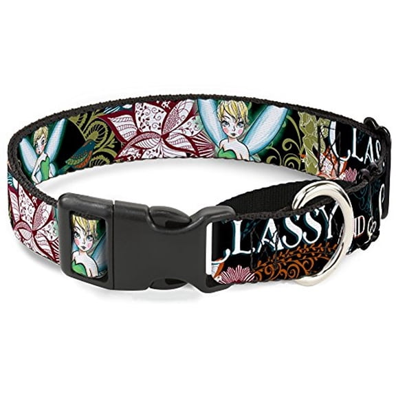 Buckle-Down "Tinker Bell Floral Collage CLASSY AND SASSY" Martingale Dog Collar