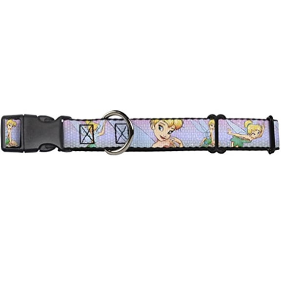Buckle-Down Tinker Bell Poses Purple Pink Fade Disney Martingale Plastic Clip Collar