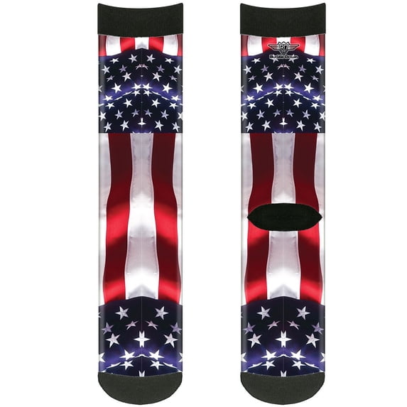 Buckle-Down Unisex-Adult's Socks American Flag Vivid C/U Crew, Multicolor