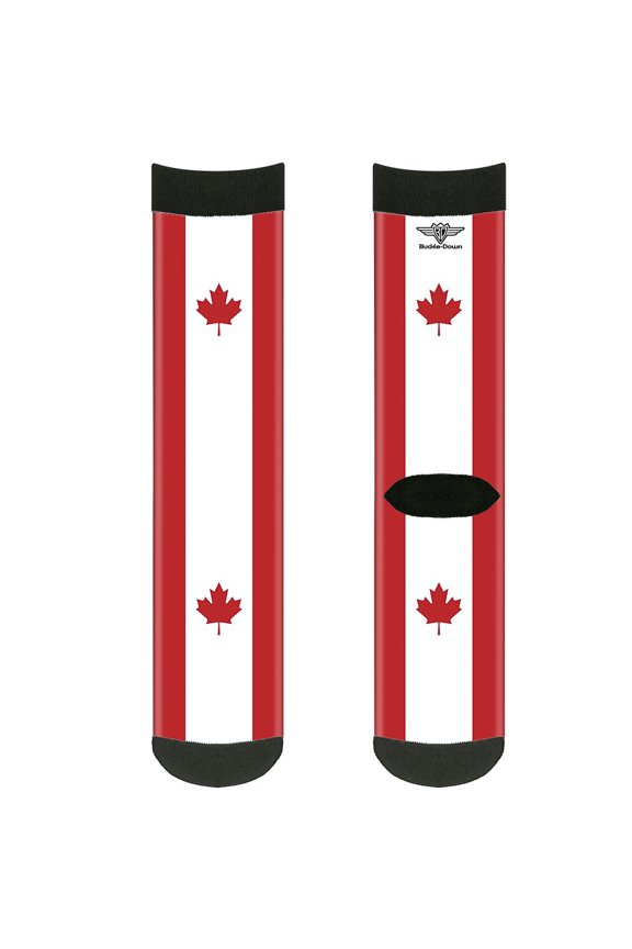 Unisex-Adult's Socks Canada Flags Crew, Multicolor
