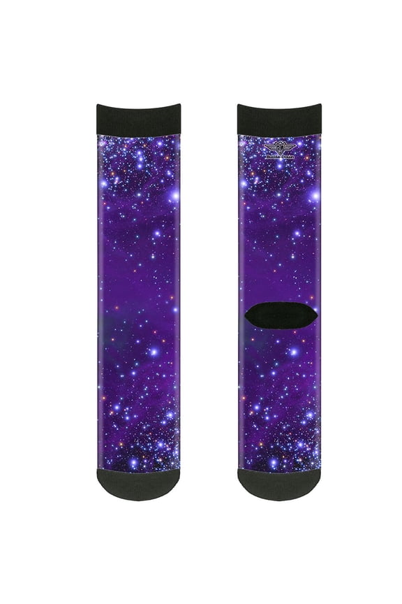 Unisex-Adult's Socks Galaxy Blues/Purples Crew, Multicolor