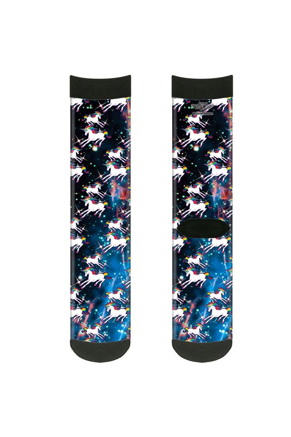 Unisex-Adult's Socks Unicorn Universe Crew, Multicolor
