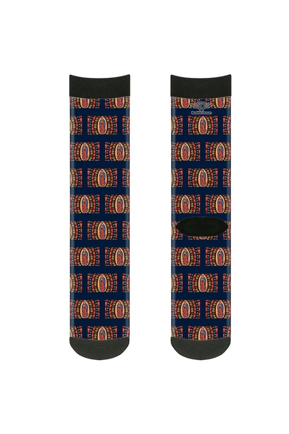 Unisex-Adult's Socks Virgen de Guadalupe Crew, Multicolor