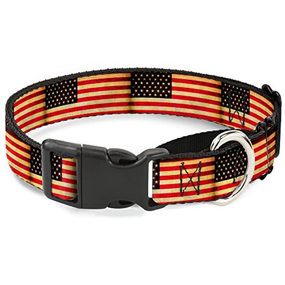 buckle-down vintage us flag repeat martingale dog collar