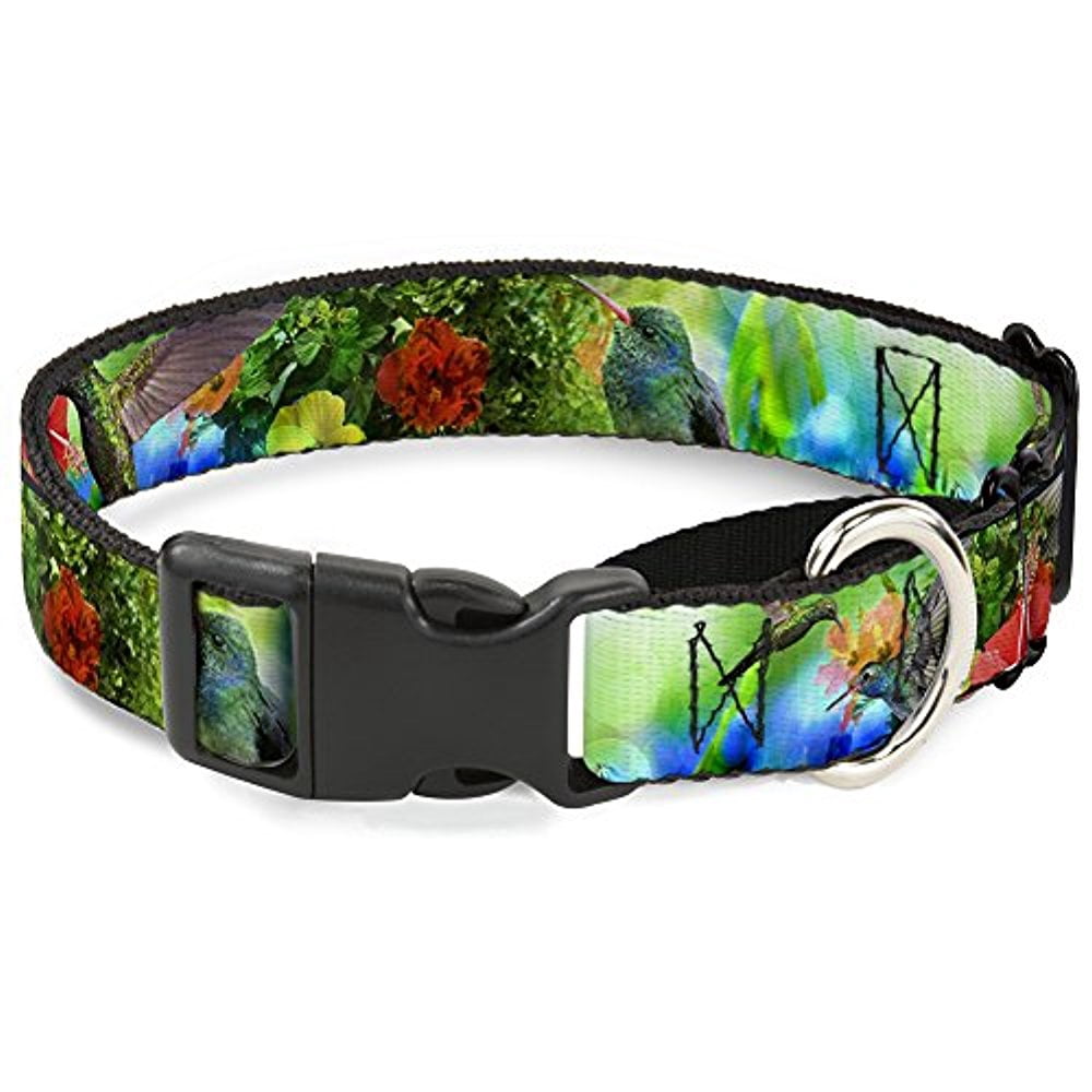 Buckle-Down Vivid Hummingbird Garden Martingale Dog Collar