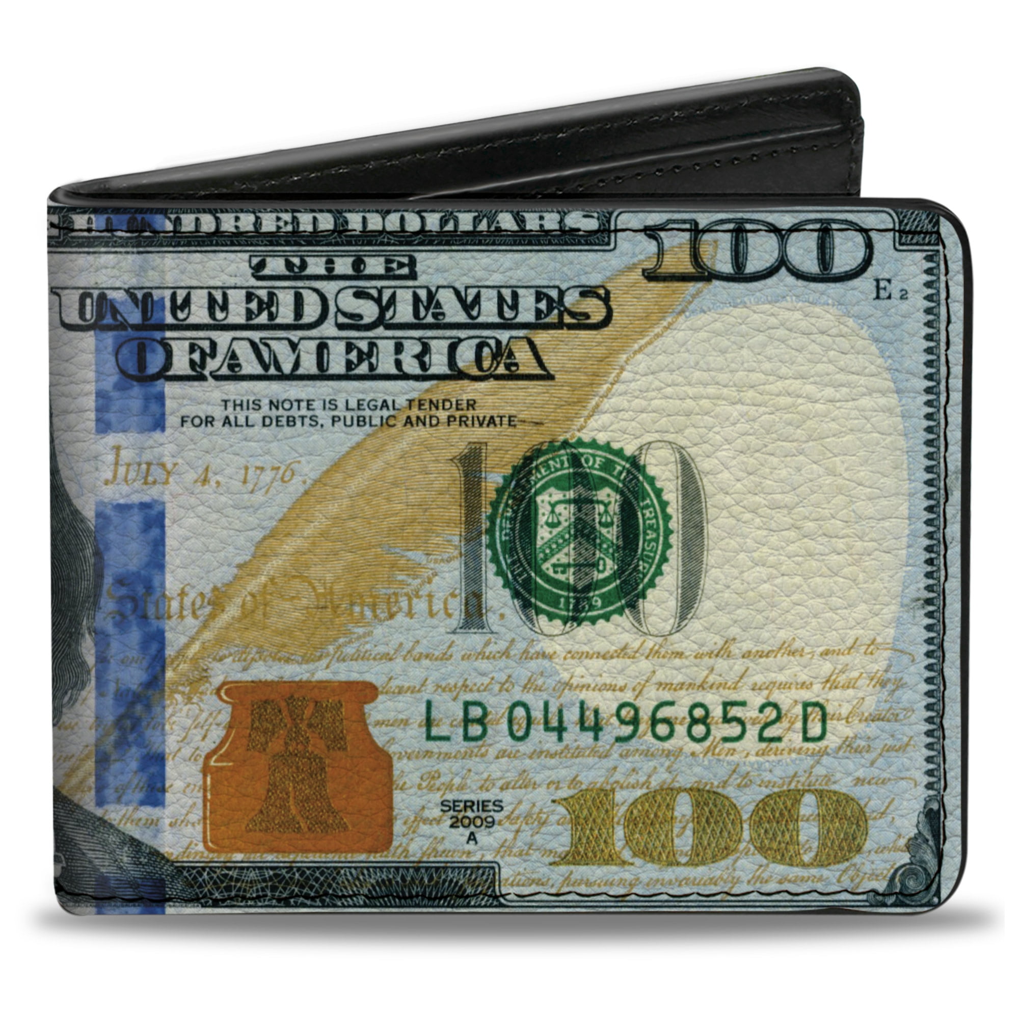 Buckle-Down Wallet, Bifold, 100 Dollar Bill Series 2009, Vegan Leather ...