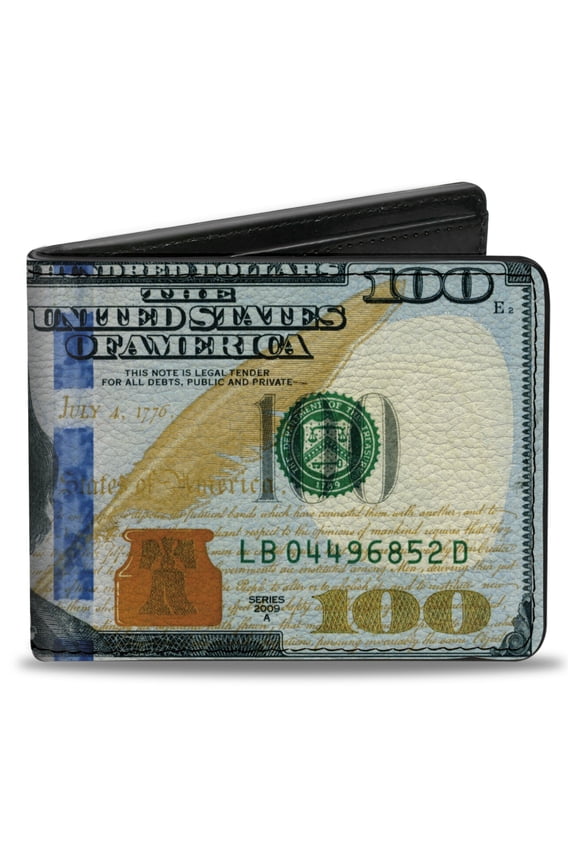Wallet, Bifold, 100 Dollar Bill Series 2009, Vegan Leather