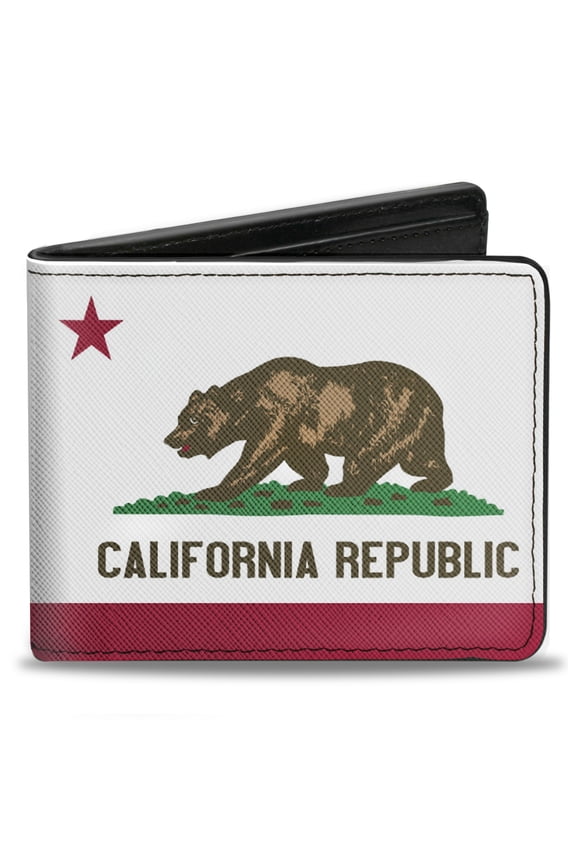 Wallet, Bifold, California Flag, Vegan Leather