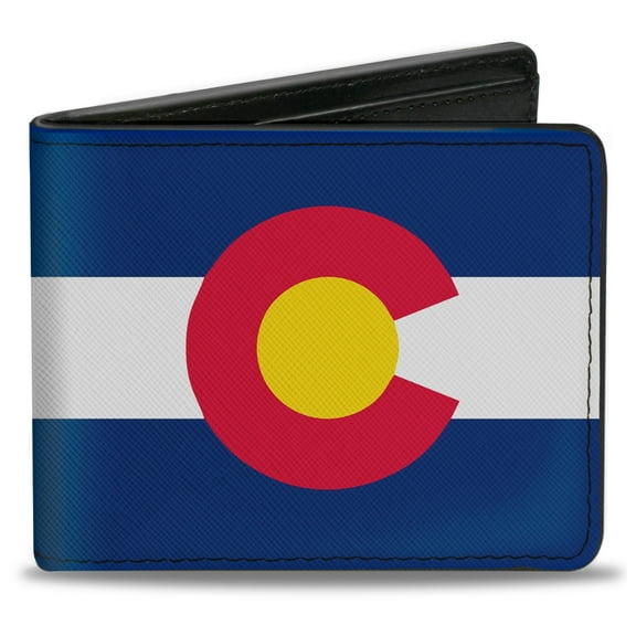 Buckle-Down Wallet, Bifold, Colorado Flag Centered, Vegan Leather