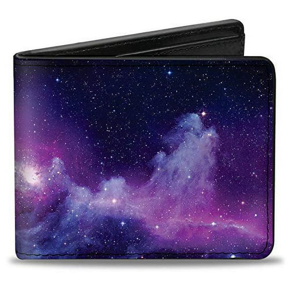 Buckle-Down Wallet, Bifold, Galaxy Purple Pinks, Vegan Leather