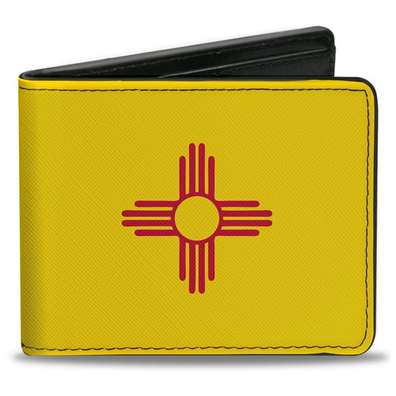 Buckle-Down Wallet, Bifold, New Mexico Flag, Vegan Leather