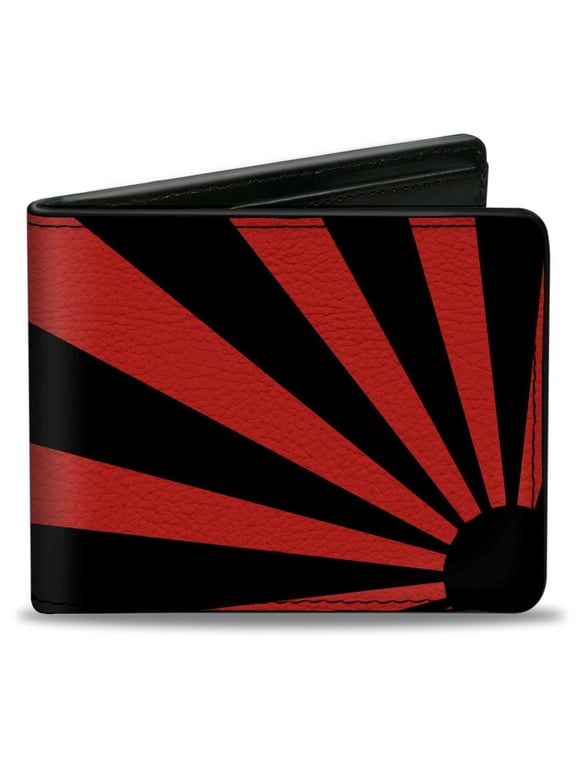 Wallet, Bifold, Rising Sun Red Black, Vegan Leather