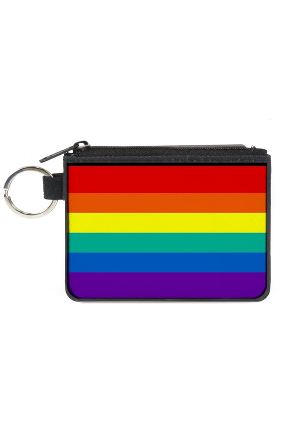 Wallet, Coin Purse, Rainbow Print, Canvas