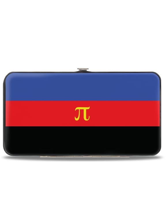 Wallet, Hinged, Flag Polyamorous Pi Symbol Blue Red Black Yellow, Vegan Leather