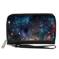 thumbnail image 1 of Buckle-Down Wallet, Zip Around, Galaxy Collage, Vegan Leather, 1 of 7