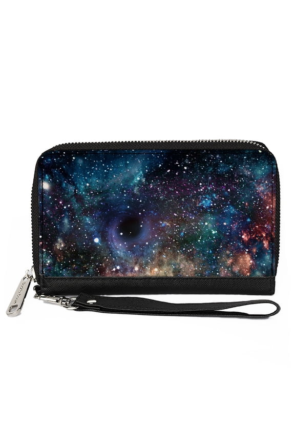 Wallet, Zip Around, Galaxy Collage, Vegan Leather