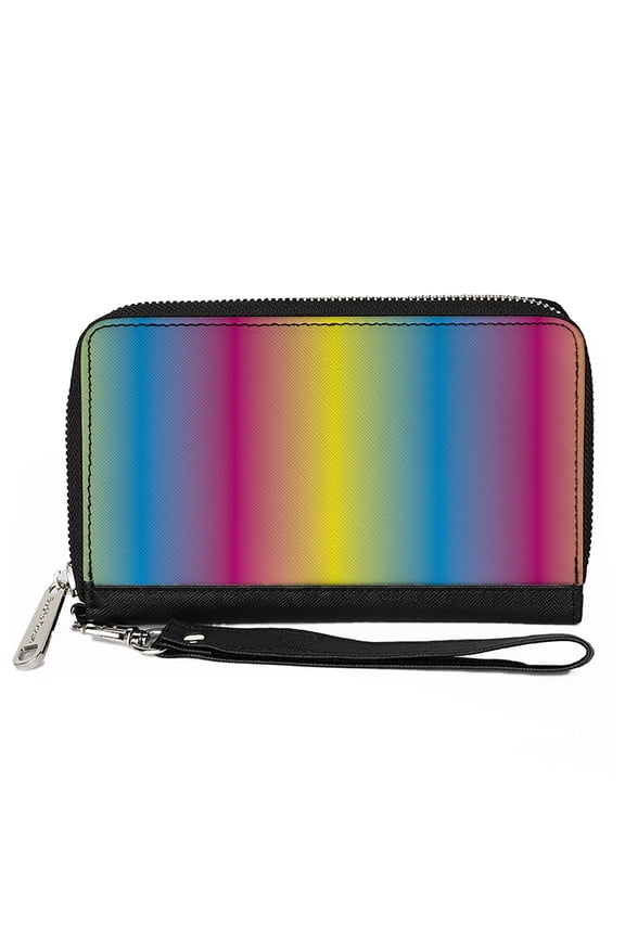 Wallet, Zip Around, Rainbow Ombre, Vegan Leather