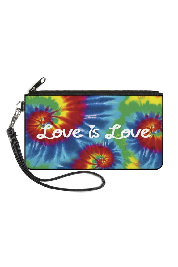 Wallet, Zip Pouch, Love is Love Quote BD Tie Dye White, Canvas