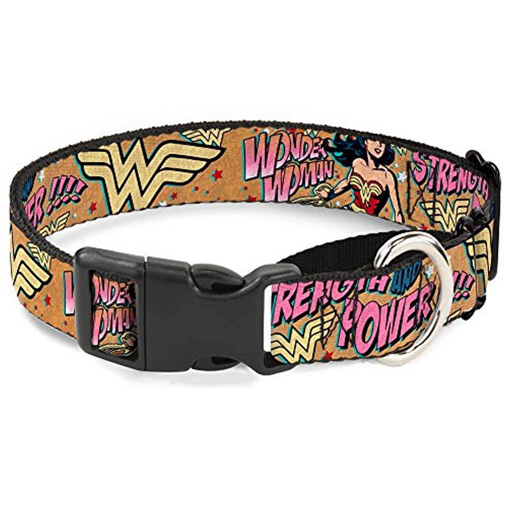 Buckle-Down "Wonder Woman Strength & Power" Martingale Dog Collar