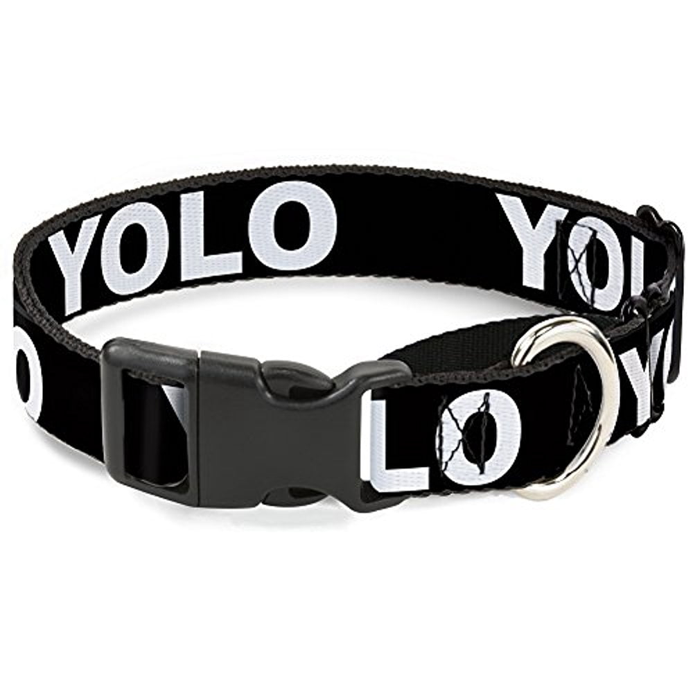 Buckle-Down YOLO Black White Martingale Dog Collar