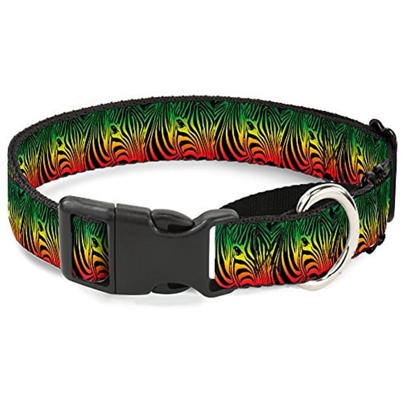 Buckle-Down Zebra Head Rasta Martingale Dog Collar