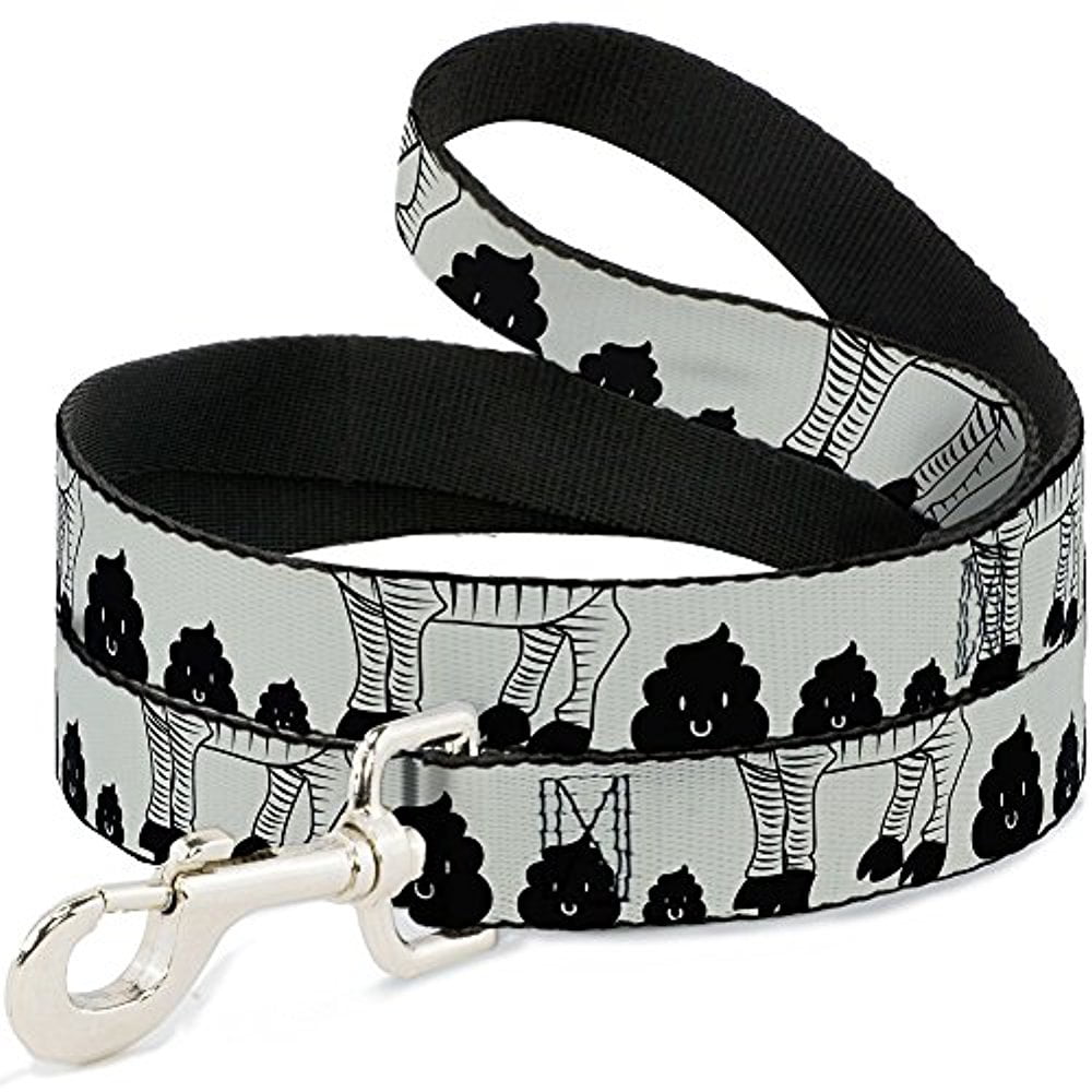 Buckle-Down "Zebra Poops Cream Black" Dog Leash