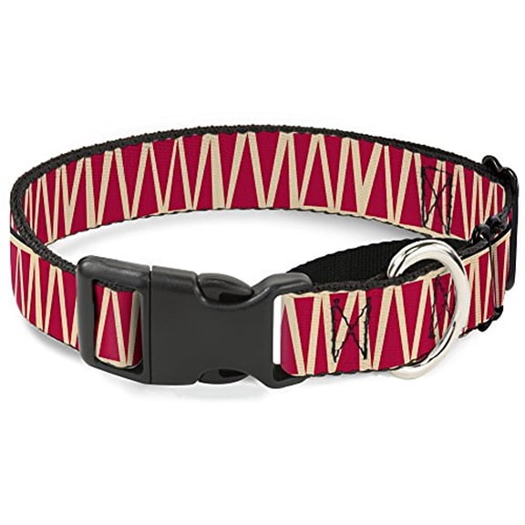 Buckle-Down Zig Zag Doodle Tan Red Martingale Dog Collar