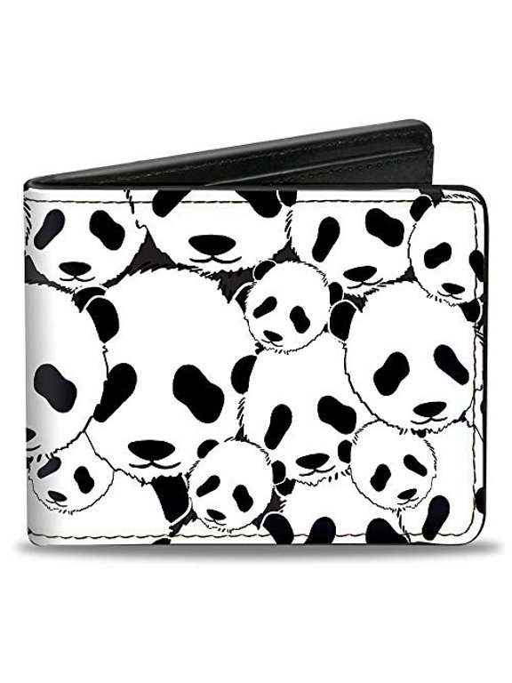 Wallet, Bifold, Panda Bear Stacked, Vegan Leather