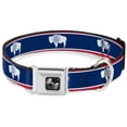 thumbnail image 1 of Buckle-Down Pet Collar, Dog Collar Metal Seatbelt Buckle, Wyoming Flags, 13 to 17 Inches 1.5 Inch Wide, 1 of 8