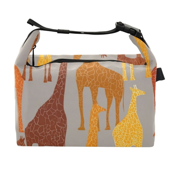 Buckle Handle Insulated Picnic Lunch Bag With Adjustable Strap 7L Capacity Giraffe