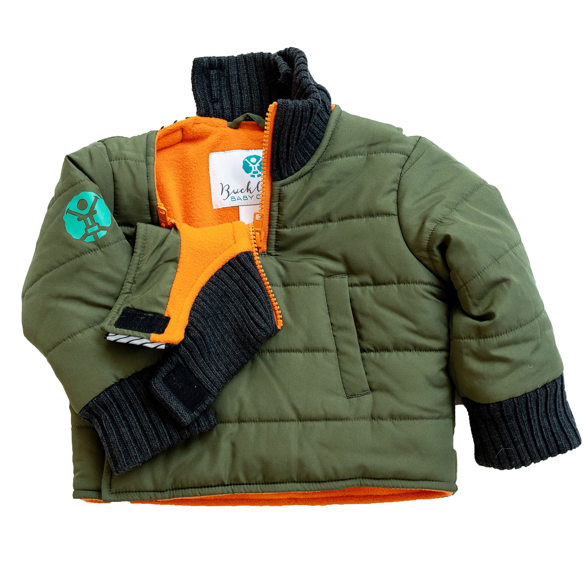 Buckle Me Baby Coat Safer Car Seat Coat Boys Winter Jacket Collard