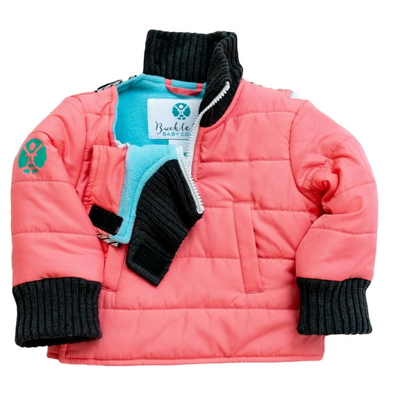 Buckle Me Baby Coat - Safer Car Seat Coat Girls Winter Jacket - Collard Toastier Pinkerbell Toastier - Size 12 Months - As Seen On Shark Tank