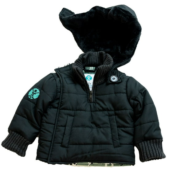 Buckle Me Baby Coat - Safer Car Seat Coat Unisex Winter Jacket with Hood - The Boss Black Collard Toastiest - Size 18 Months - As Seen On Shark Tank