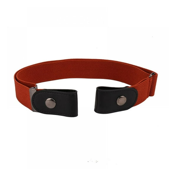No Buckle Stretch Belt Women and Men, Invisible Adjustable Elastic Buckle Free Belt for Jeans Lazy Waist Belt Simple Style Leather Belts Waistband Apparel Accessories for Jeans Pants Dress