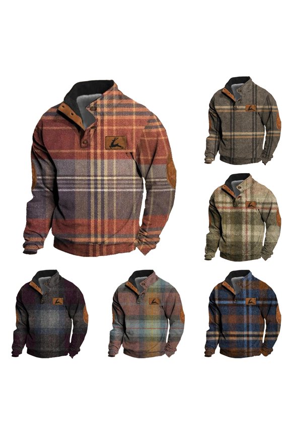 Buckle Sweatshirt Men's 3D Print Autumn Winter Printed Sweatshirt Sweatshirt for Men No Hood XL