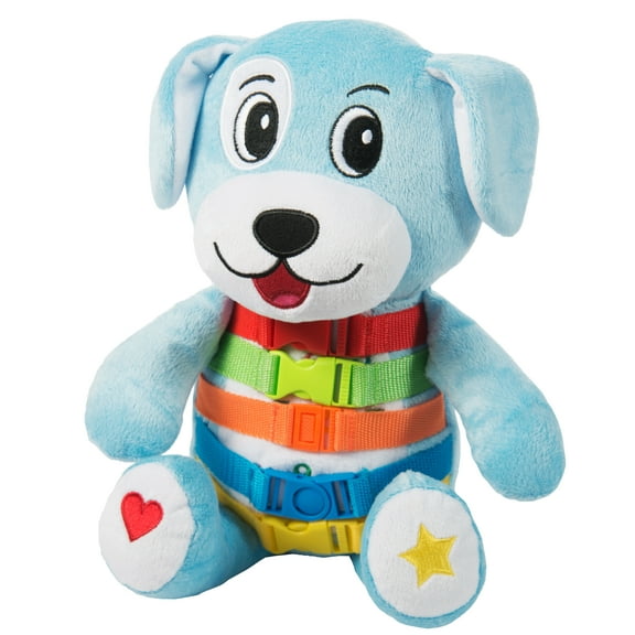 Buckle Toy - Barkley Dog - Plush Animal Learning Toy for Toddler ages 1 2 3 4