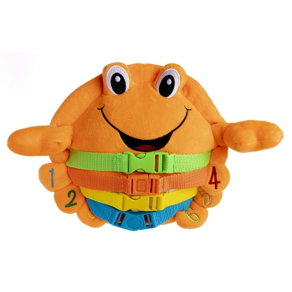 Buckle Toy - Barney Crab - Toddler Learning Plush Travel Activity