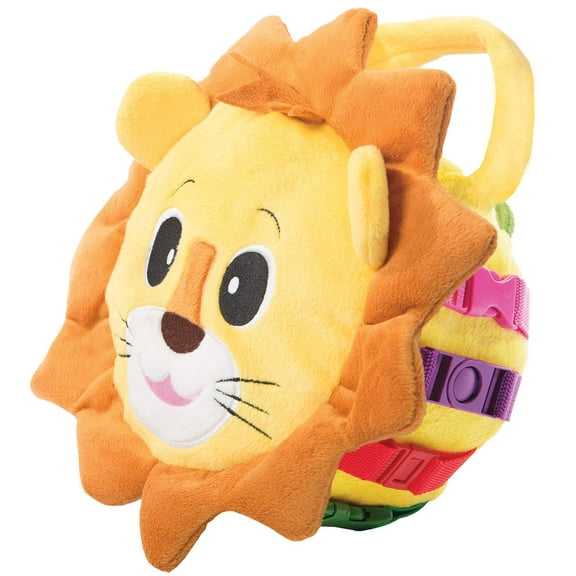 Buckle Toy Benny Lion - Toddler, Early Learning, Basic Life Skills, Children, Plush Travel Activity