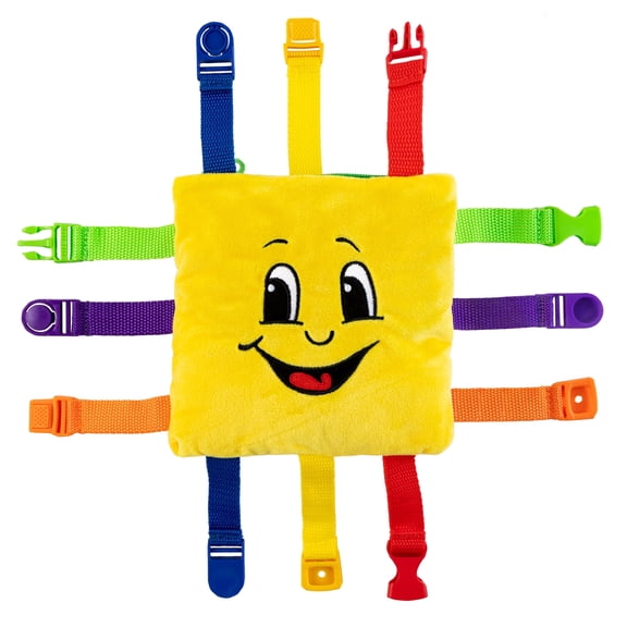 Buckle Toy Bongo Square - Toddler Learning Toy, Sensory Fine Motor Activity, Travel Toy