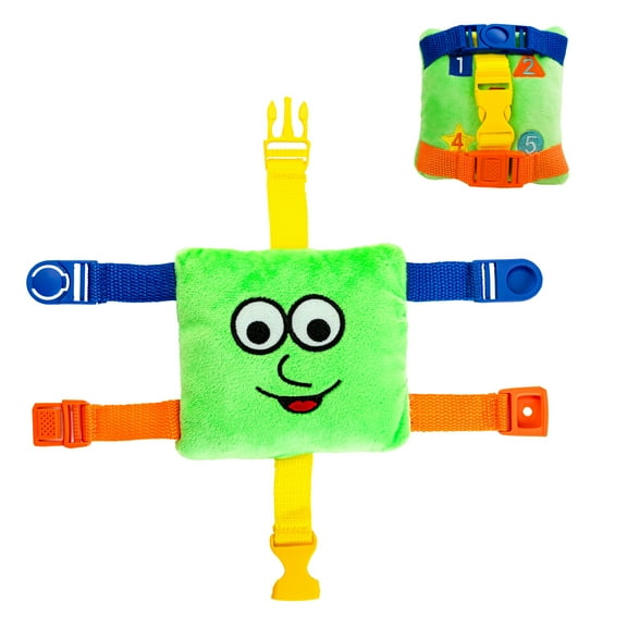 Buckle Toys - Mini Buster Square - Learning Activity Toy - Develop Fine Motor Skills - Sensory Travel Essential for Toddlers 1-3