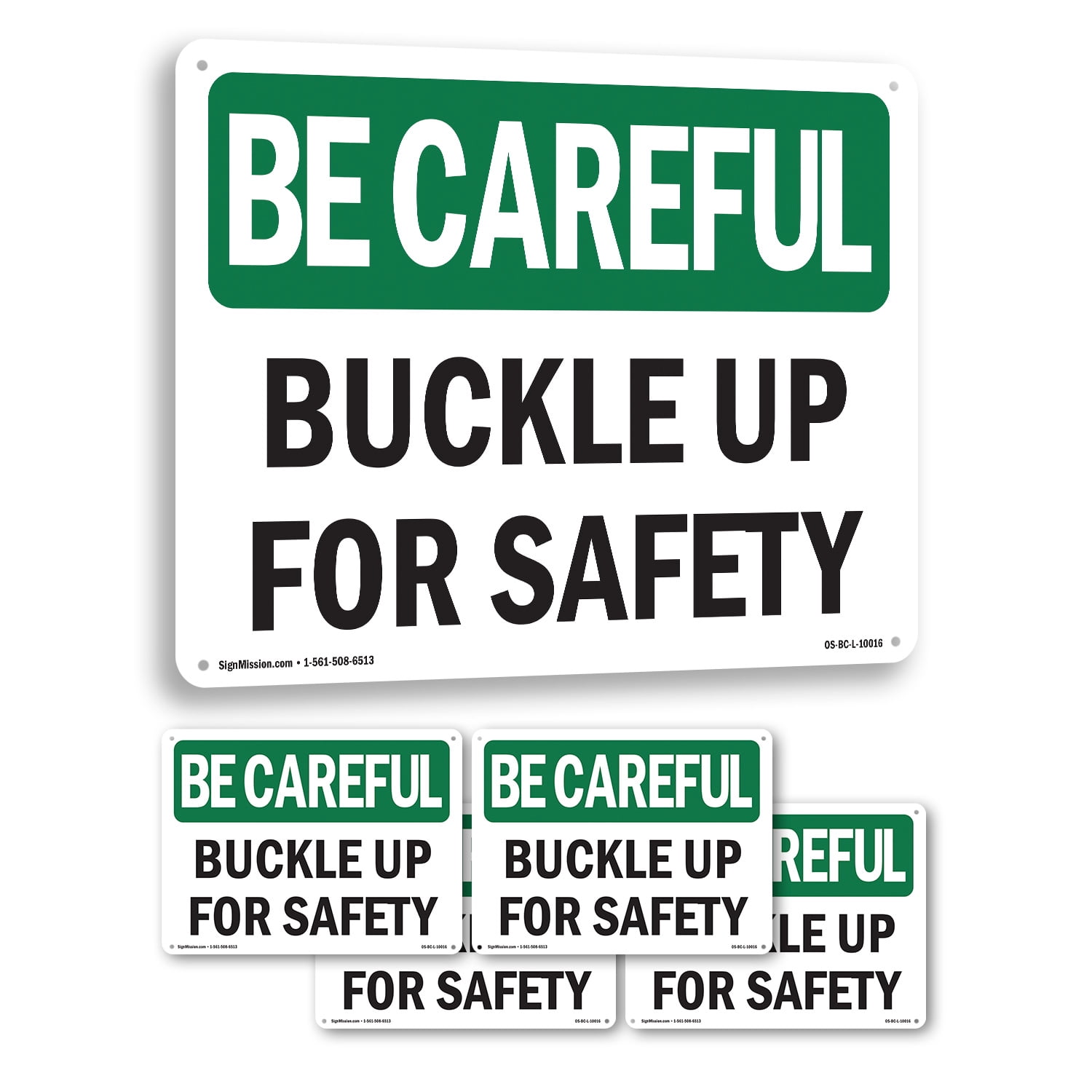 Buckle Up For Safety OSHA Be Careful Aluminum Sign 14 Inch x 10 Inch ...