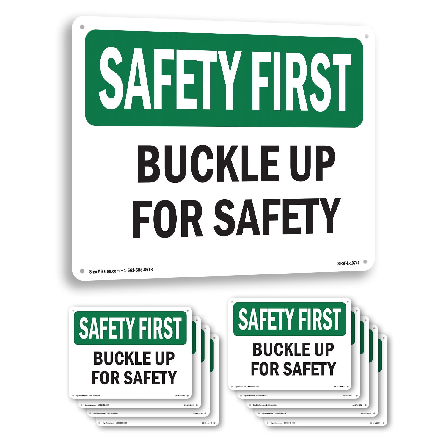 Buckle Up For Safety OSHA SAFETY FIRST Aluminum Sign 14 Inch x 10 Inch ...
