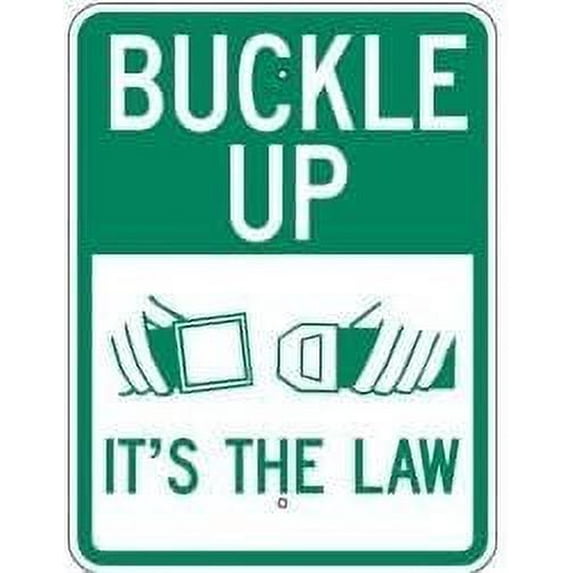 Buckle Up Sign School Signs Metal Sign Tin Sign 12x16 Inch - Caution Safety Warning Security Signs Indoor & Outdoor Signs for Home, Office, Work