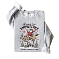 thumbnail image 1 of Buckle Up Snowflake Christmas Unisex Sweatshirt Santa's Coming to Town Sweater for Men & Women Gray Sweatshirt Adult Small, 1 of 4