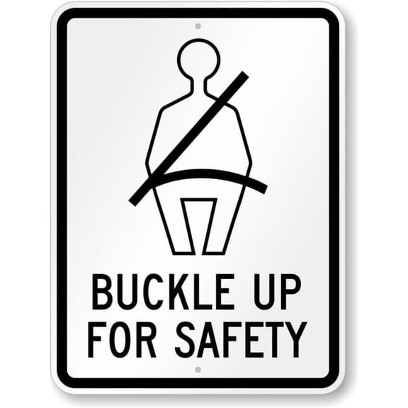 Buckle Up Weatherproof Metal Aluminum Sign Size: 8 x 12 Inch