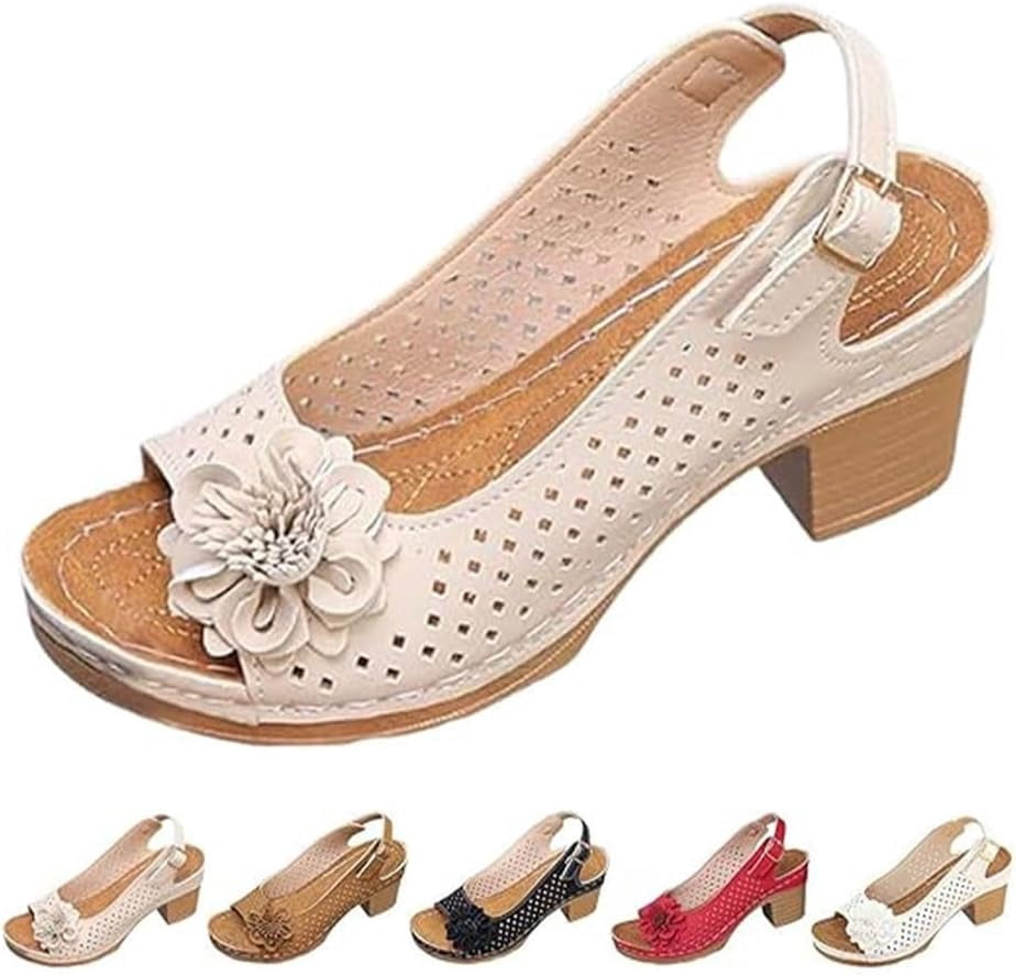 Elegant Weave Square Heel Sandals for Women