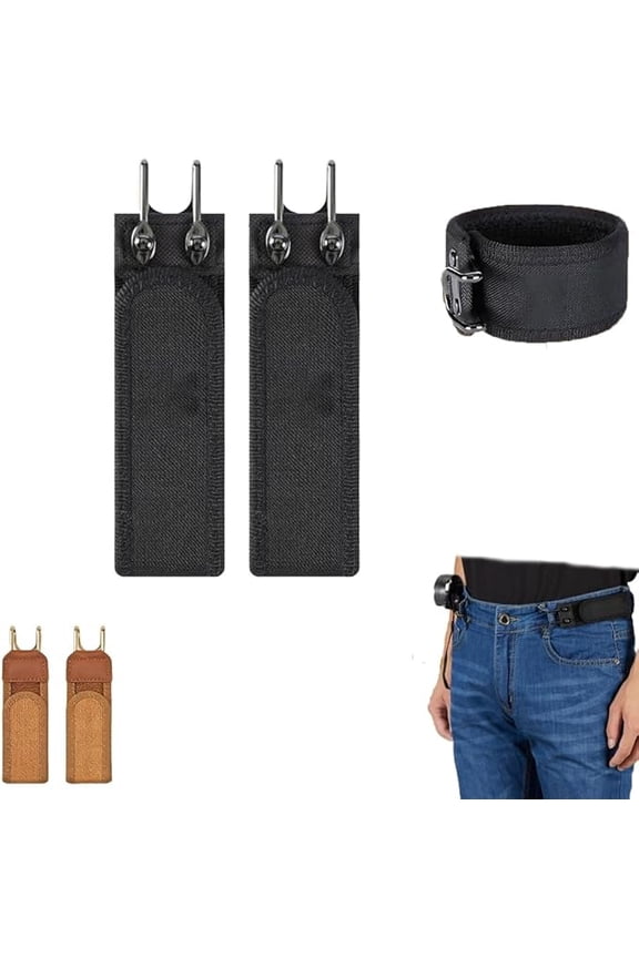 Buckleless Belt Hook, Tactical Metal Hook Elastic Belt, Comfortable and Easy To Use, Gift for Men, for Outdoor Activities, Daily Wear, and Gifting