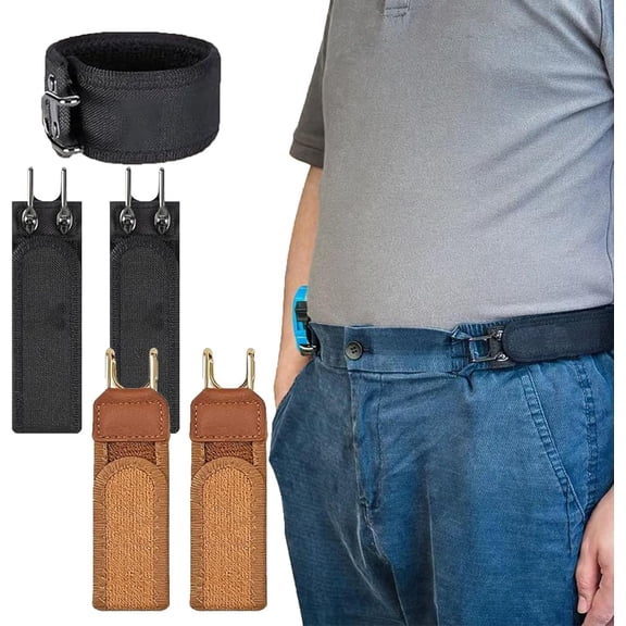 Buckleless Belt Loops for Men - Upgraded Elastic Belt with Metal Hook, Adjustable & Stretchable Waistband for Effortless Wear, 2026 Modern Men's Apparel Accessory